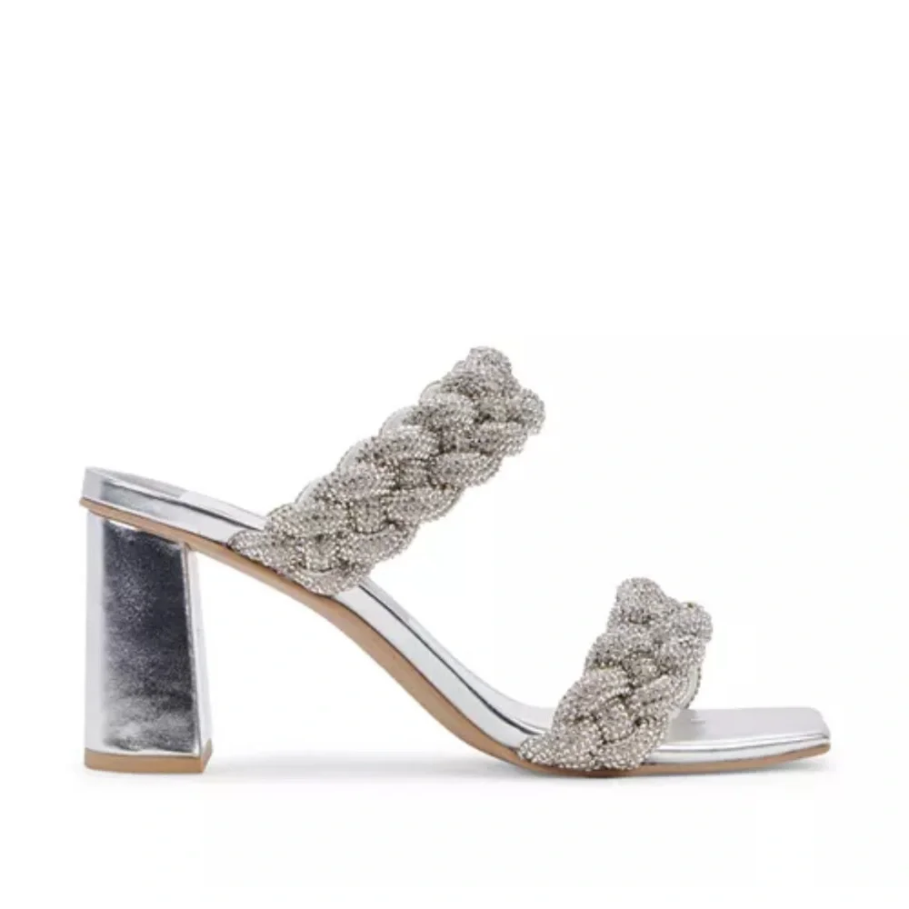 Dolce Vita Paily Embellished High Heel Sandals in Crystal, Size 11, NEW in Box
